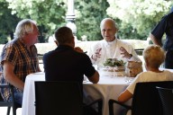 Pope Leo XIV celebrates Mass for local homeless people, invites them to lunch at summer villa