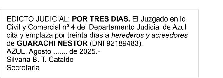 Edicto: Citación y emplazamiento de herederos