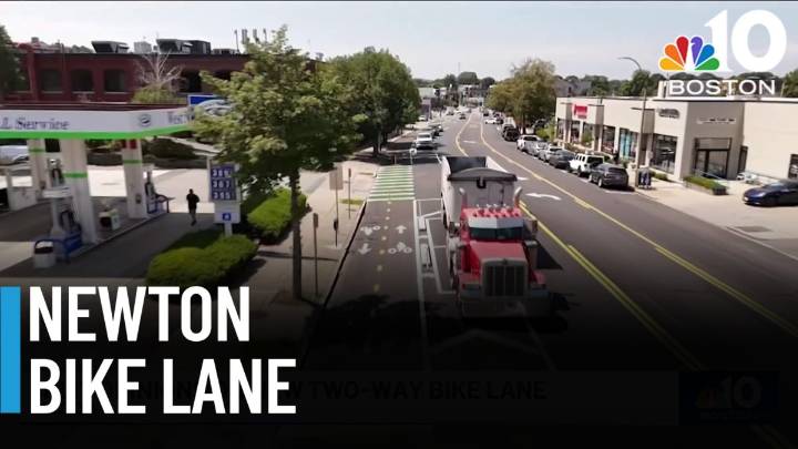 Opinions split over new two-way bike lane in Newton – NBC Boston