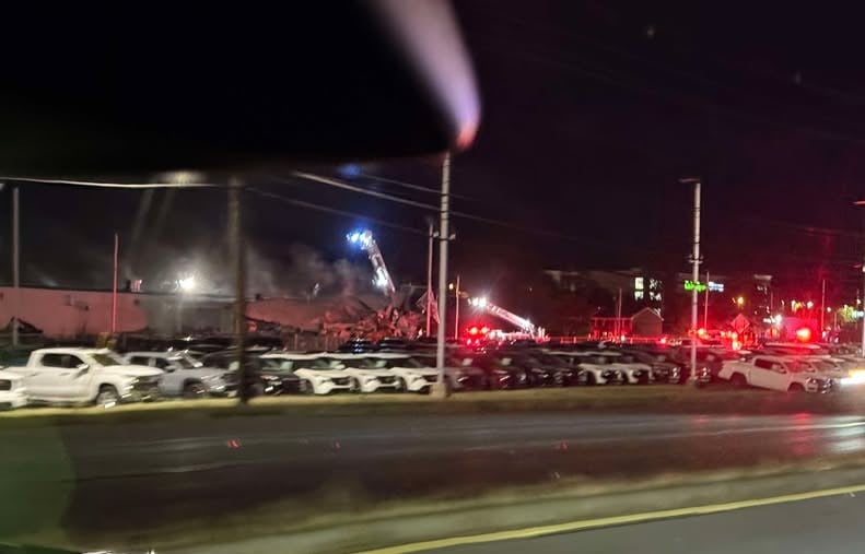 Fire breaks out at Don Franklin Hyundai dealership under demolition in Lexington