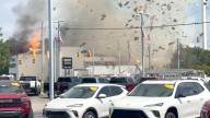 Blast hurts 3 firefighters after crash: Police