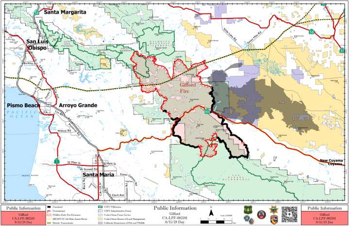 Gifford Fire Grows to Nearly 120,000 Acres With 33% Containment