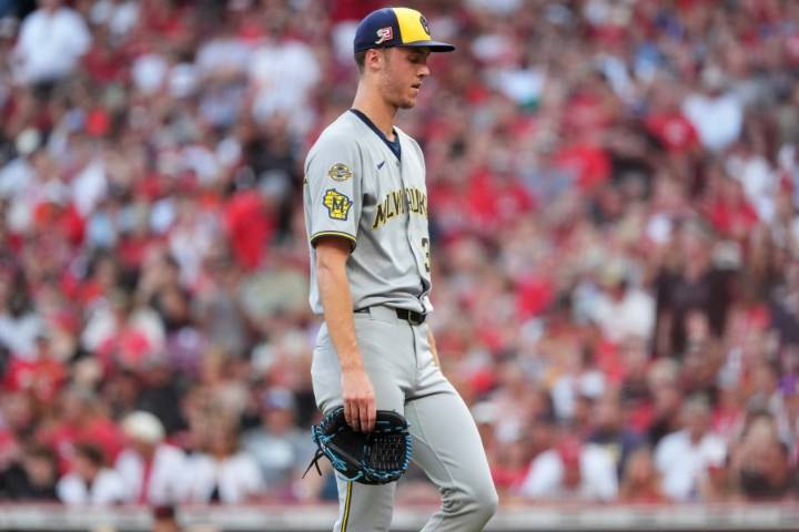 Rookie Jacob Misiorowski struggles in his return as Brewers rallied for 13th straight win