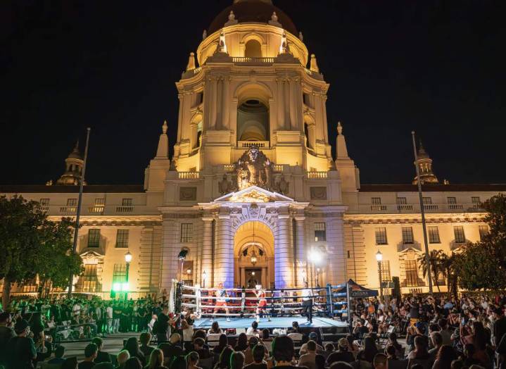 A warm, electric August night of boxing outside Pasadena City Hall