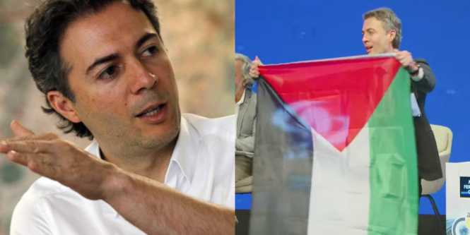 Daniel Quintero irrumpió con la bandera de Palestina en panel de precandidatos en la Andi en Cartagena 