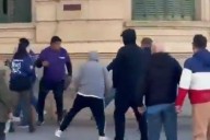 Piñas y corridas en el acto de Milei por la pelea entre libertarios y manifestantes