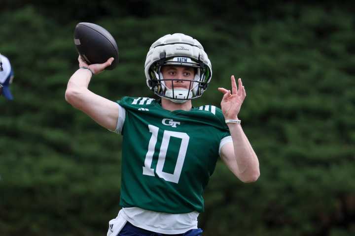 Georgia Tech’s Haynes King often spends nights at Bobby Dodd Stadium during preseason camp