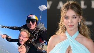 ¡SALTANDO A LA FAMA! Sydney Sweeney desata la locura con su impresionante salto en paracaídas ¡Mira el video que está arrasando en redes!