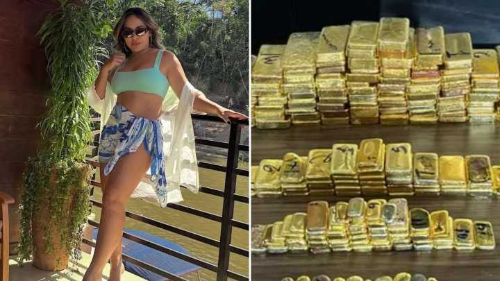 'Brazil's largest gold seizure ever' made in glam influencer's car as cops find £8.2m of bars 'hidden in dashboard'