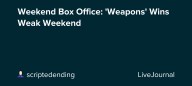 Weekend Box Office: 'Weapons' Wins Weak Weekend : ohnotheydidnt