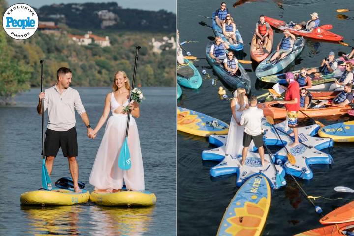Bride and Groom Have Paddleboard Wedding with 80 Guests in Kayaks (Exclusive)