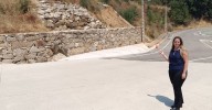 Santibáñez de la Sierra refuerza la seguridad en uno de los accesos al pueblo con un muro que evitará desprendimientos