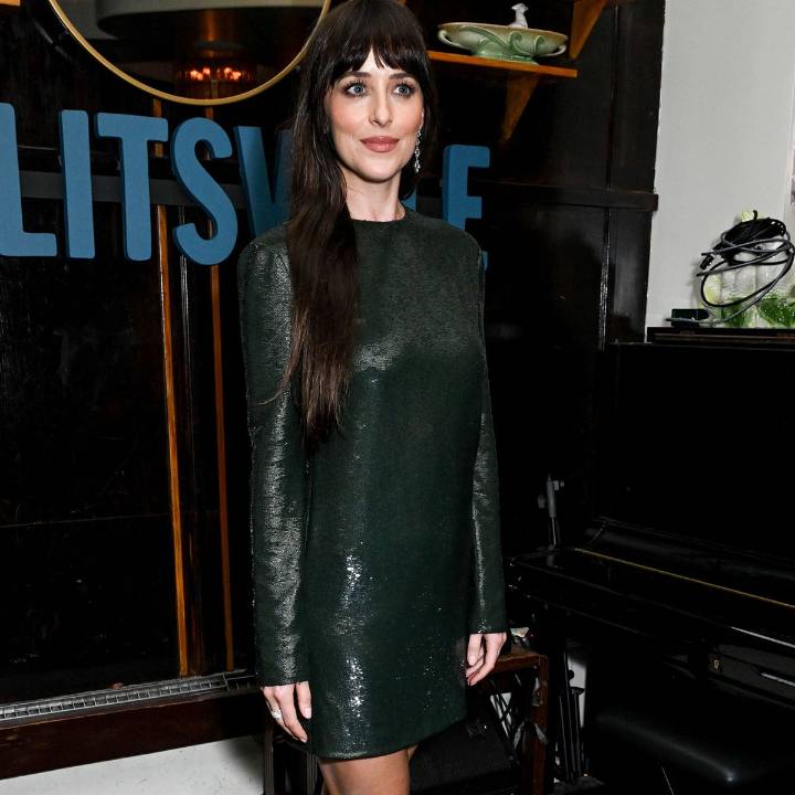 Dakota Johnson Wore a Completely Backless Mini In This Better-Than-Black Color to the "Splitsville" After Party