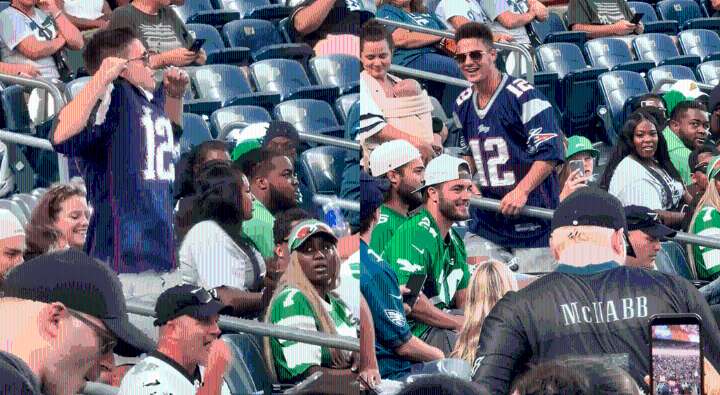 VIDEO: Brave Fan Showed Up To Philadelphia Eagles Practice Wearing Tom Brady Patriots Jersey, And It Went Exactly How You’d Expect