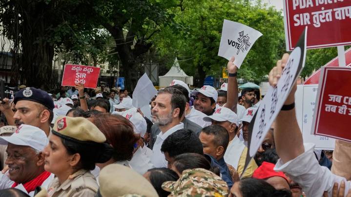 India's opposition parties protest against a controversial electoral roll revision