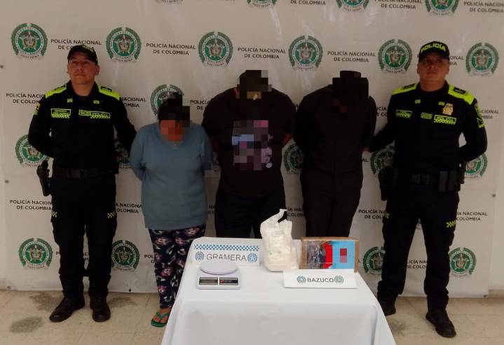 Capturados en flagrancia tres sujetos con más de un kilo de bazuco en Pasto