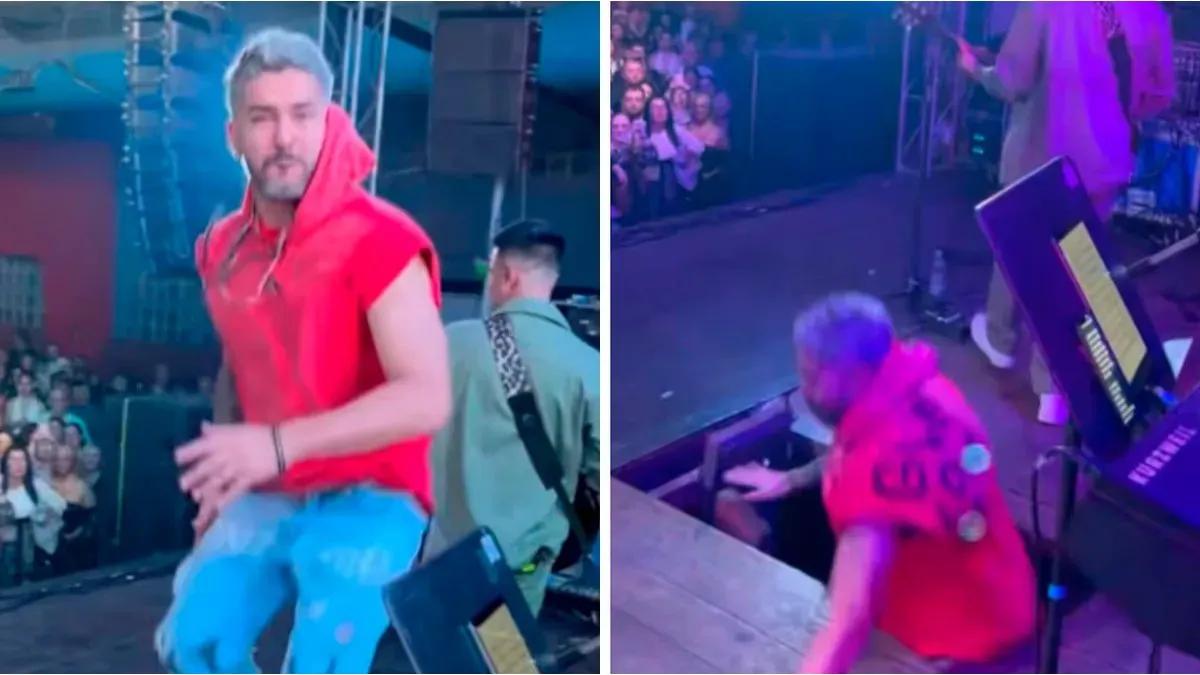 Se rompió el escenario y cayó en pleno show: cómo sigue la salud del cantante de la banda Dale Q' Va