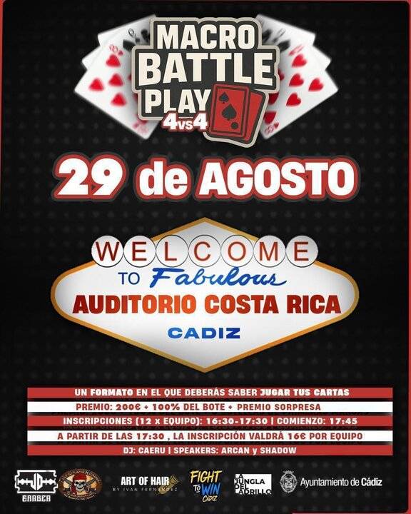 Nueva Macro Batalla de Gallos este viernes en el Auditorio Costa Rica de Cádiz