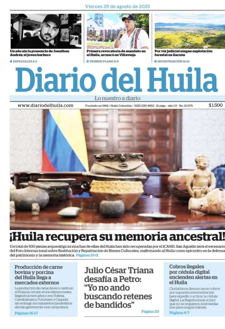 Diario del Huila 29 de agosto de 2025
