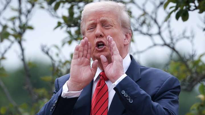 Trump Channels Ronald McDonald With Blinding Yellow Tie And Wild Hair (& We're Not Lovin' It)