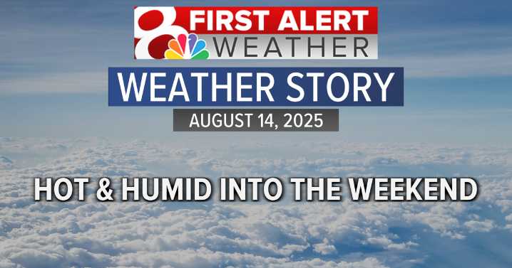 Increasing temperatures, hot and humid into the weekend