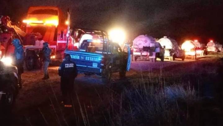 Detienen a nueve hombres mientras drenaban ductos de gas LP en Tlaxcala