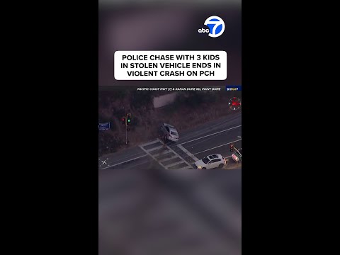 Police chase with 3 kids in vehicle ends in violent crash on PCH