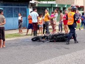 Reportaron accidente entre una moto y un carro en Tucupita