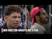 Ben Shelton shouts out 'that guy in the pink hat' during his postmatch interview