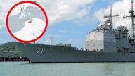 Así se registró el cruce del poderoso lanzamisiles de Estados Unidos USS Lake Erie por esclusa del Canal de Panamá: navega el mar Caribe