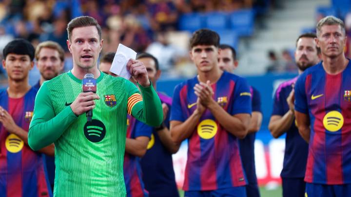El mensaje de Ter Stegen a Lapòrta, con comienzo y final en catalán incluido, en su reestreno como capitán del Barça