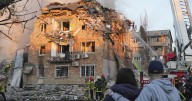 Photos show recent Russian drone and missile attack on Kyiv