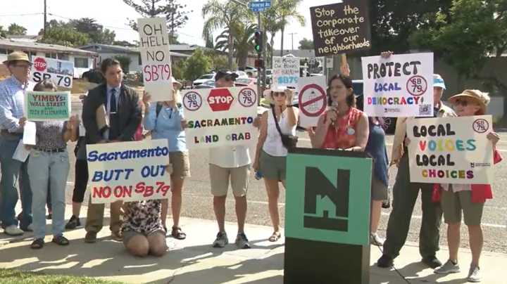 San Diegans rally against Senate Bill 79
