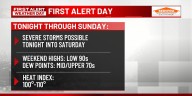 FIRST ALERT DAY: Strong storms Friday evening; Dangerous heat this weekend