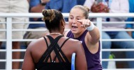 U.S. Open foes Taylor Townsend and Jelena Ostapenko get into a tense back