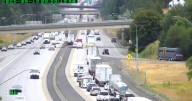 Crash blocking part of eastbound I