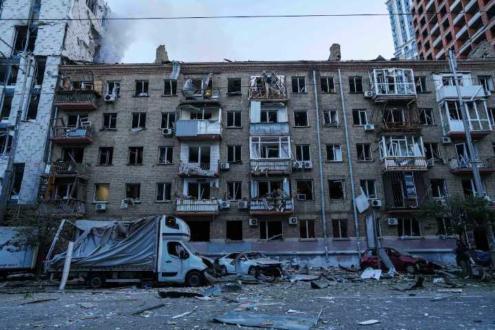 Russia launches major air attack on Kyiv, killing 21 and damaging diplomatic offices