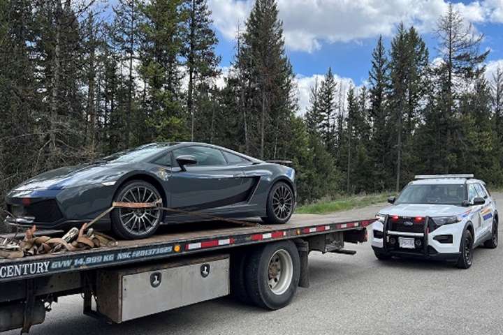 Mom's Lambo busted going 50 km/hr over speed limit on Highway 3 near Princeton