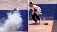 Estudiantes de la EDUCEM Pénjamo amarran pirotecnia a gatito y lo hacen explotar