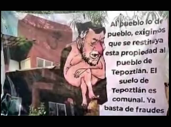 Comuneros se manifiestan afuera de la casa de Noroña en Morelos