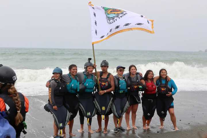 Historic descent of undammed Klamath River draws Indigenous youth from around the globe