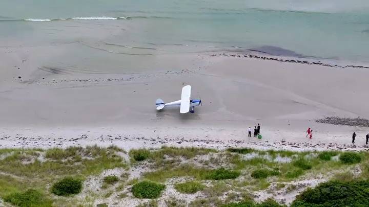 Plane makes emergency landing on Black Beach in Falmouth, MA