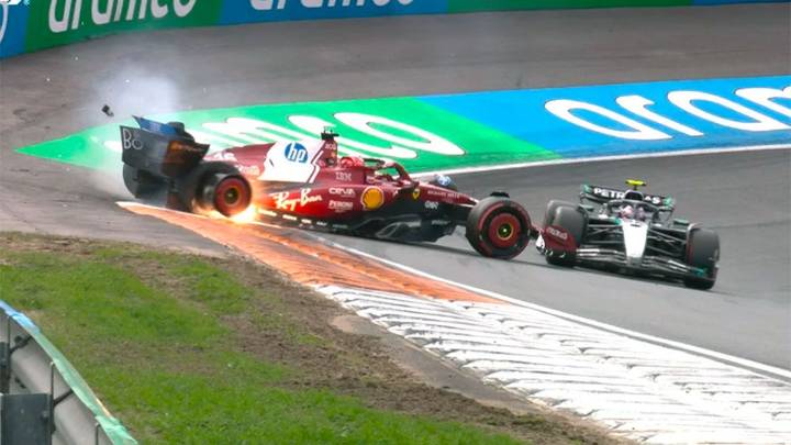 VIDEO: el fuerte choque entre Leclerc y Antonelli que le puso suspenso al GP de Países Bajos