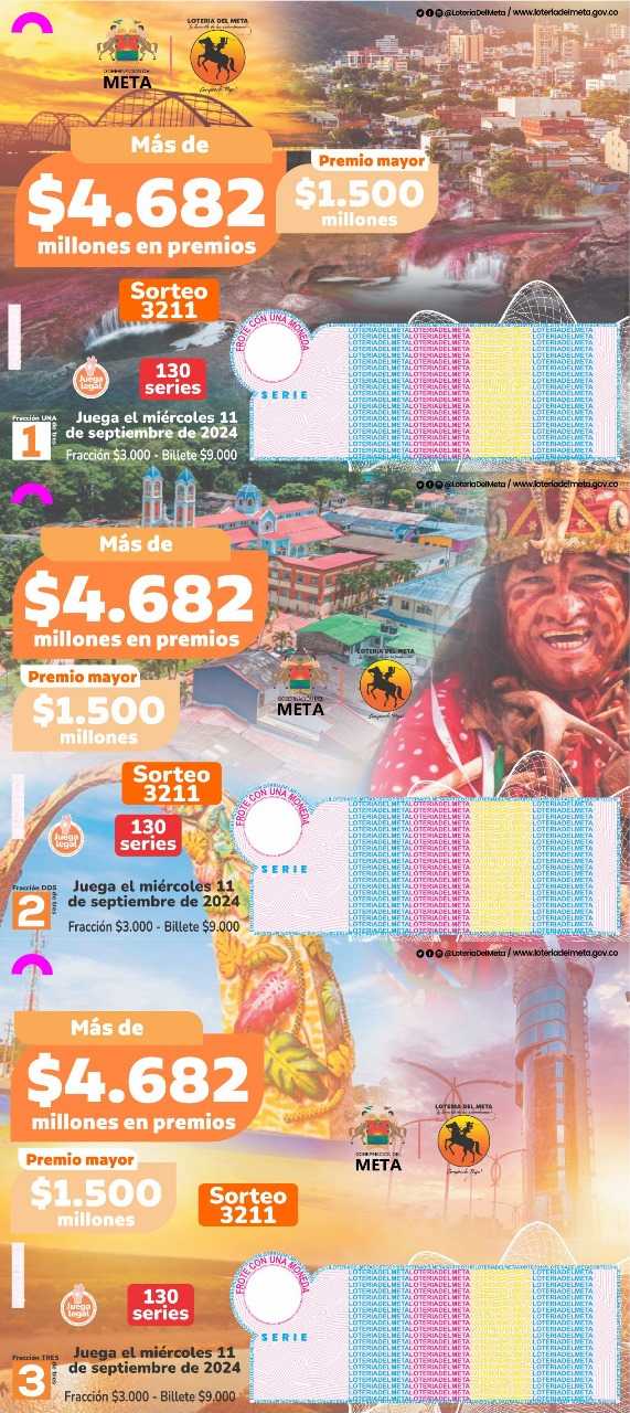 Billete de la Lotería del Meta promueve el turismo y la cultura del departamento