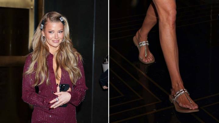 Ariana Madix Lets Gold Detailing Lead in Steve Madden’s Burrke Sandals