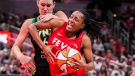 Indiana Fever players wear 'MVP Mitchell' shirts versus Minnesota Lynx