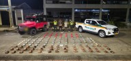 La Policía capturó a dos hombres que transportaban 131 kg de alucinógenos en un campero