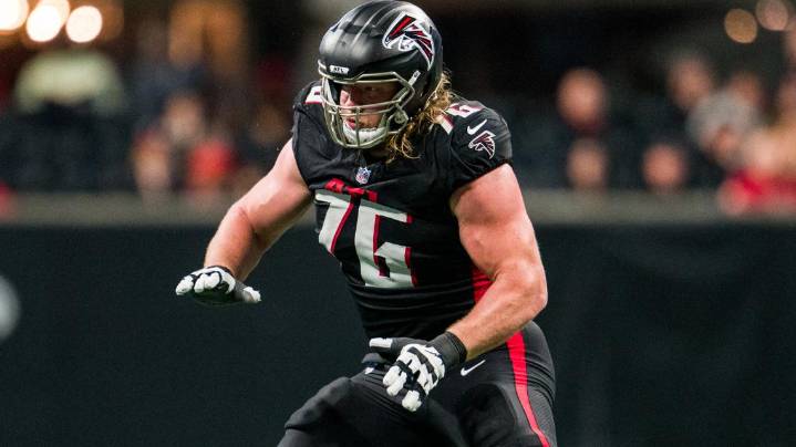 Falcons OL Kaleb McGary carted off field with apparent injury during training camp