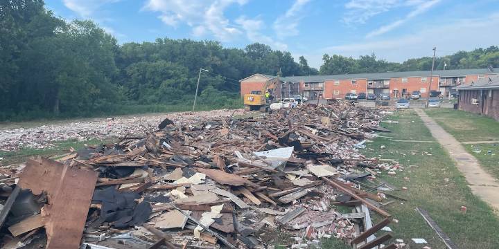 Demolition of Norwood Plaza Apartments in Birmingham begins