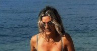 Ashley Roberts flashes sunburnt bum in thong bikini as she admits 'I never learn'